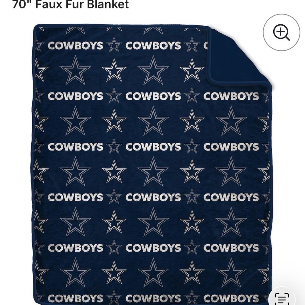 NWT Fanatics Cowboys Faux Fur Blanket